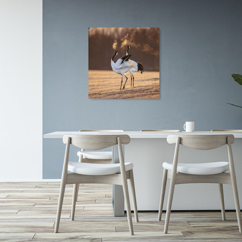 Cranes Golden Breath Elegant Peaceful Serene Bird Nature Wildlife, impression d'art mural, 32" H x 32" W