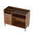 Mid-Century Modern Record Player Stand with Storage for 500+ Vinyl Albums, Brown MDF and Metal Frame