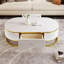 Table basse ovale moderne avec tiroirs