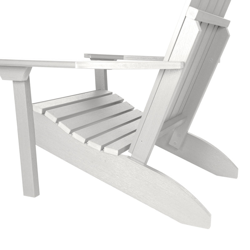 Anette Outdoor Adirondack Chair With Ottoman, White