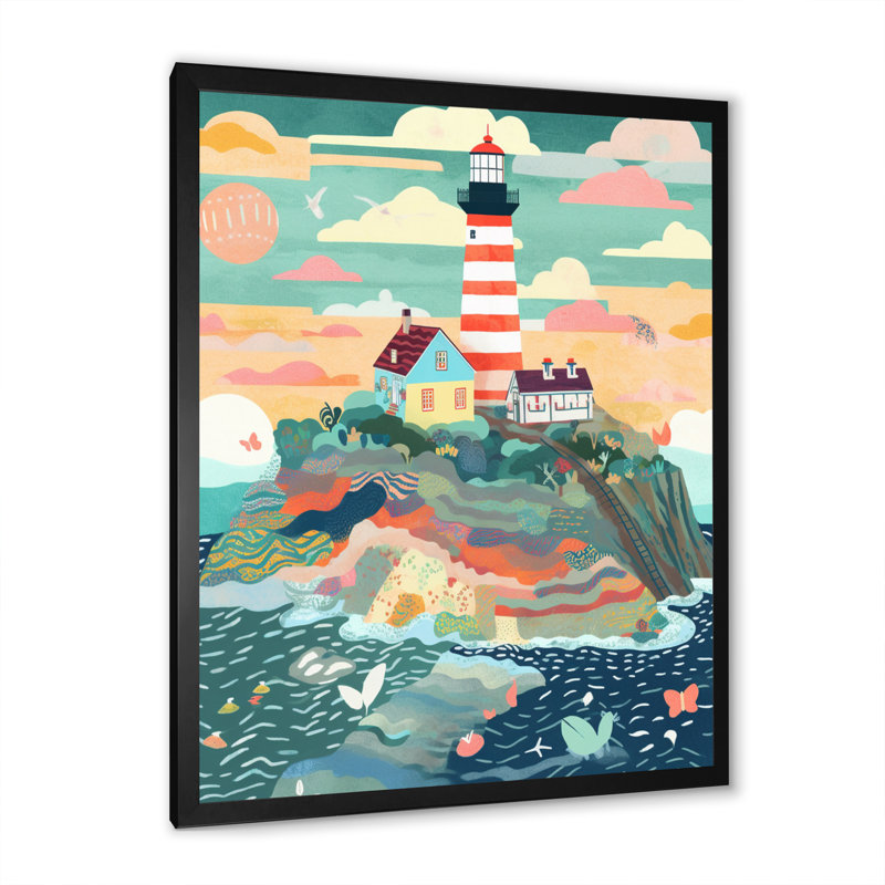 «Coastal Guiding Light IV», reproduction sur toile, H 40 po x l 30 po x P 1,5 po, Cadre simple noir