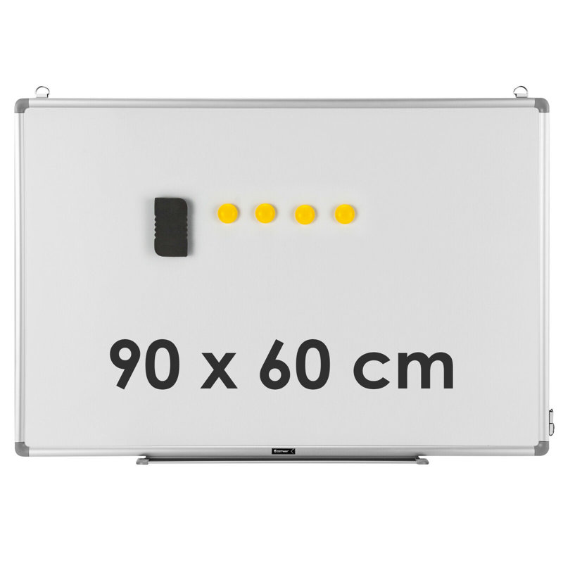 Wall Mounted Magnetic Whiteboard, 60cm H x 90cm W x 2cm D