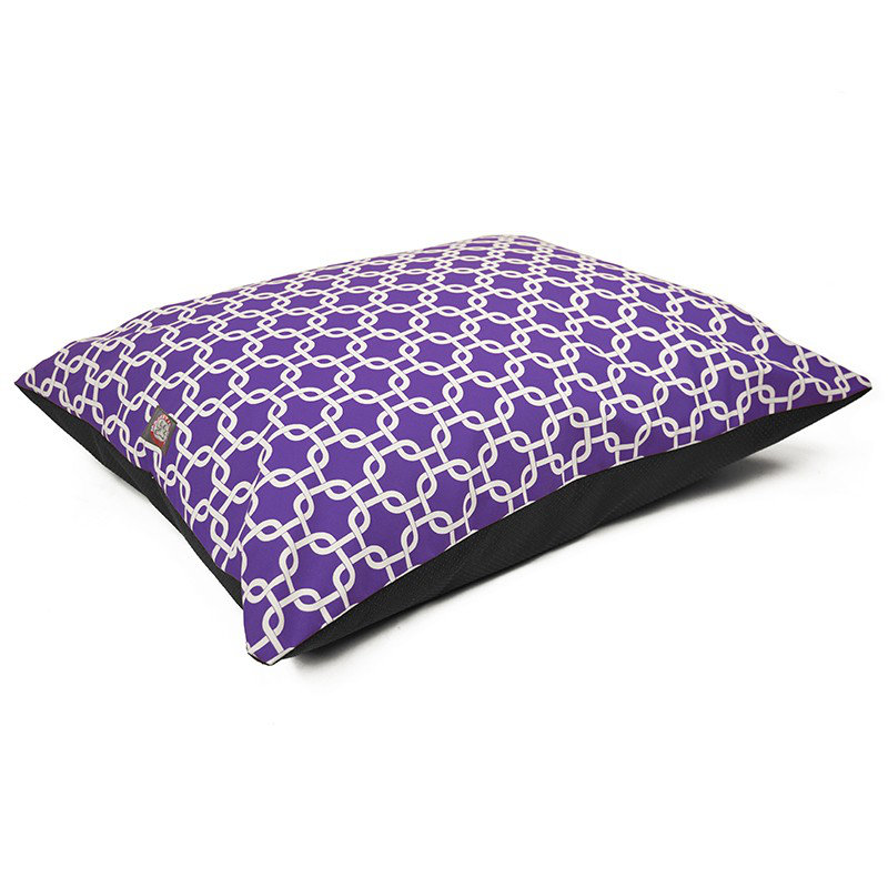 Links Geometric Polyester Pet Bed, Purple, Large (46" W x 35" D x 7" H