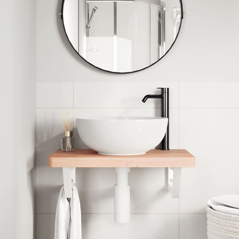 Bracket Shelf, Oak/White, 4cm H x 60cm W x 40cm D