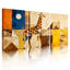 Tableau abstrait géométrique de girafe sur toile tendue (lot de 3)-305340985