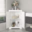 Armoire de plancher au sol avec 2 portes et tablettes réglables, armoire de rangement étroite autoportante, armoires de rangement en coin pour salle de bain, cuisine, salon ou chambre à coucher, blanc