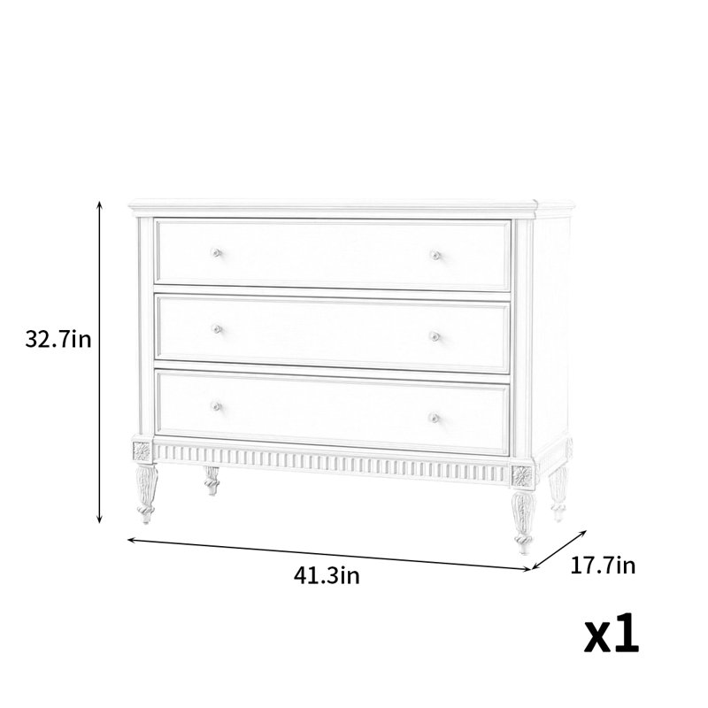 American Style Retro White Accent Cabinet