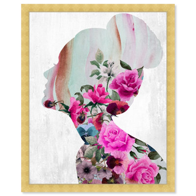 Fleur construite I - peinture sur papier à cadre flottant