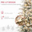 Grand arbre de Noël artificiel pré-éclairé avec 636 branches enneigées, 250 lumières claires jaunes chaudes, ouverture automatique, ampoule supplémentaire-1048174998