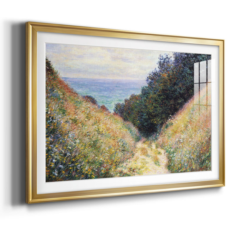 «Pourville # 1 encadré sur papier» par Claude Monet, Or, H 19 po x l 27 po x P 1,5 po