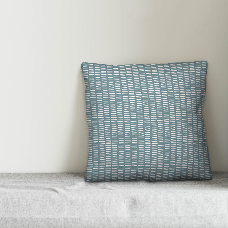  Housse et insert de coussin carré Tally, Bleu / blanc géométrique, 20 po x 20 po
