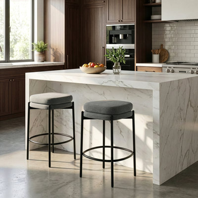 Beeta Upholstered Counter Stool with Metal Frame