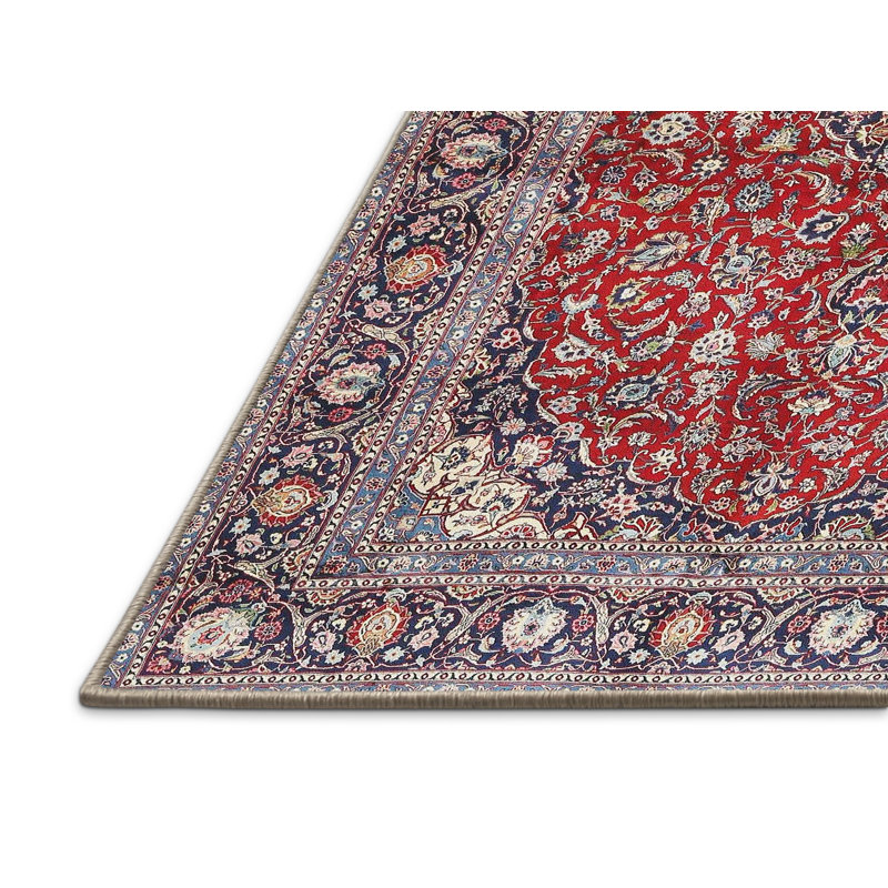 Tapis traditionnel rouge / noir Giasa, Rectangle 2 pi x 5 pi