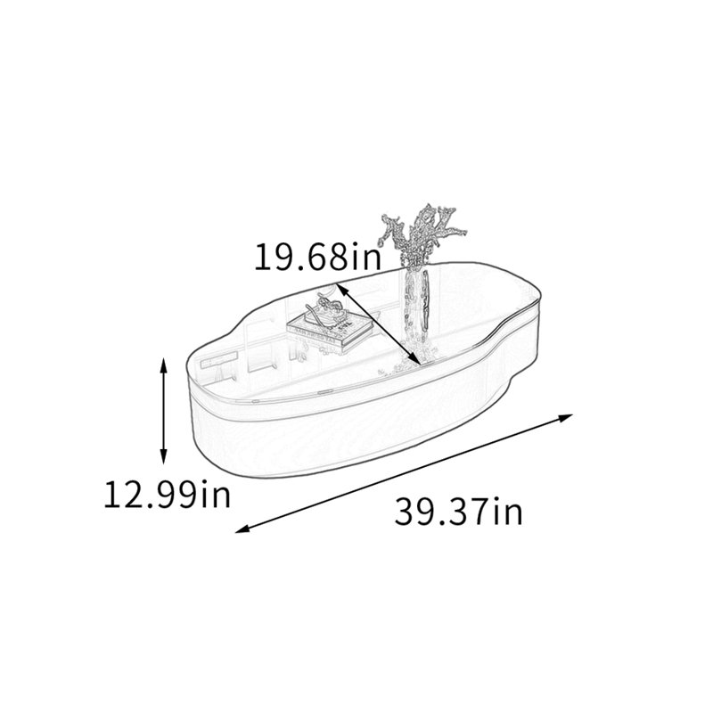 Table basse de rangement Creat Creative, H 12,99 po x L 39,37 po x l 19,68 po