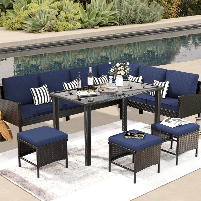 Ensemble de 7 pièces de mobilier d'extérieur pour petit patio