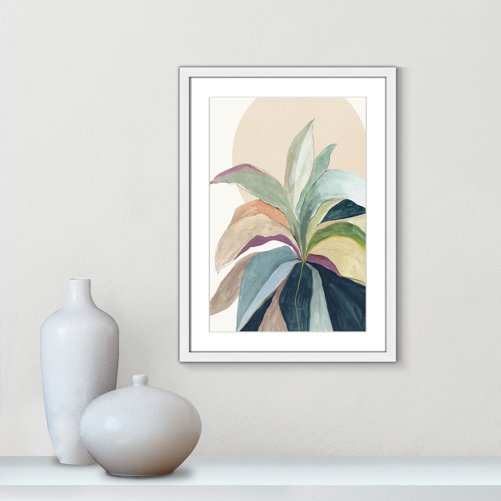 Sherbrooke Sunny Bright Leaves II by Asia Jensen Print, White Single Picture Frame, Yes, 23" H x 17" W x 1.25" D