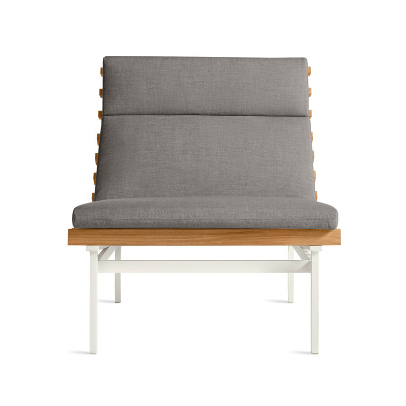 Perch Outdoor Teak Chaise Lounge, Toohey Charcoal, White