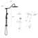 10 Inch Shower System With 5 Function Rain Hand Shower, 26.3" Slide Bar Shower Head Combo