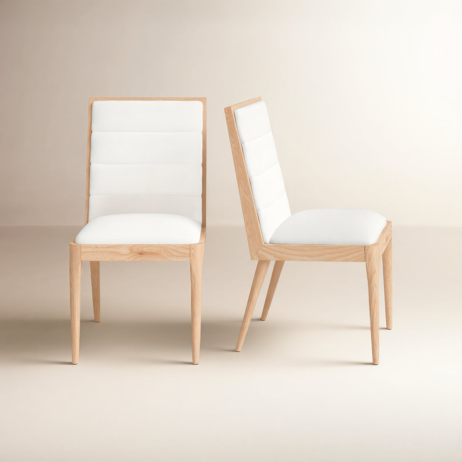 Preston Linen Parsons Dining Chair, Natural