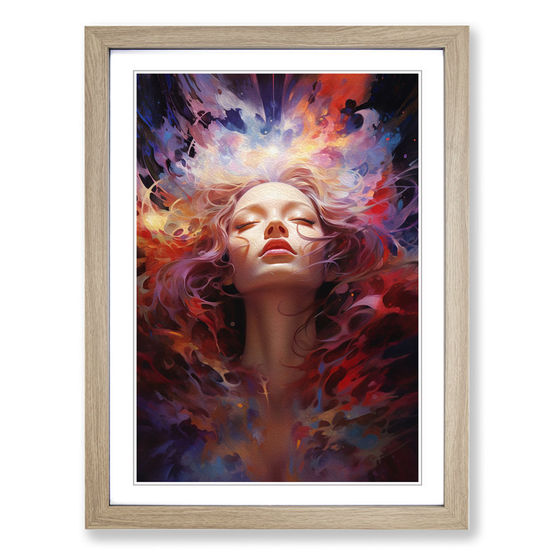 Single Picture Frame Print on Wood, 46cm H x 34cm W, Oak Framed