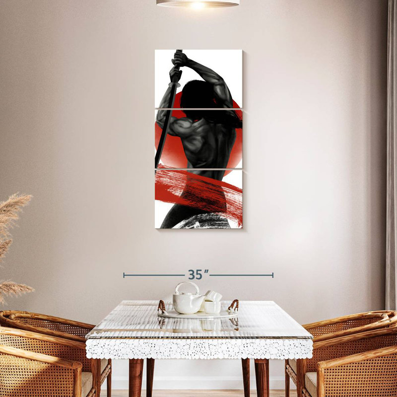 Samouraï soleil, H 32 po x l 15 po