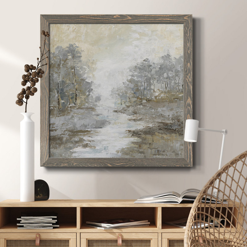 Toile encadrée «Soft Sunday I» - prêt à accrocher, Encadré gris, H 35,5 po x l 35,5 po x P 1,5 po