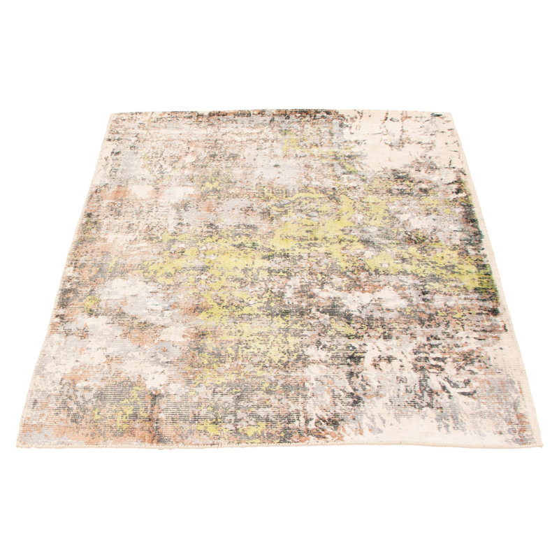 Tapis gris à motif abstrait tissé à la main Gadar