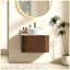 Meuble-lavabo mural 24 po en noyer avec lavabo, porte-serviettes gratuit, vasque en céramique blanche, pré-assemblé-480184963-480184966