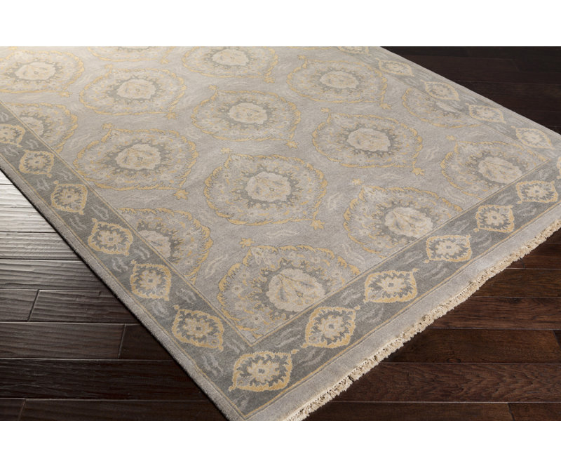 Jade Wool Floral Indoor Rug, Rectangle 2' x 3'