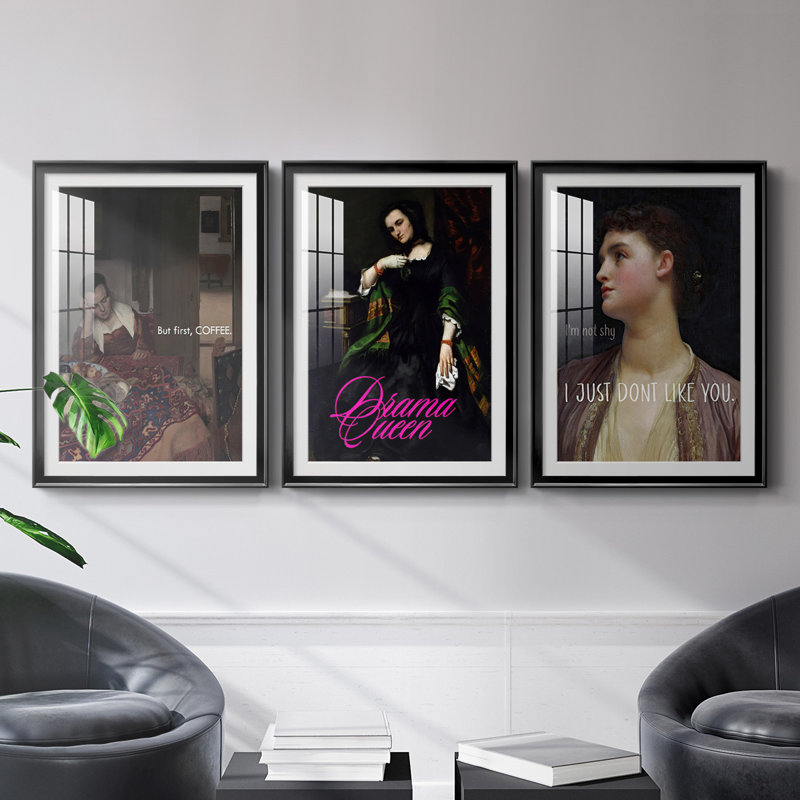 «Masterful Snark - Coffee First», reproduction encadrée de qualité supérieure, prête à être accrochée, Noir