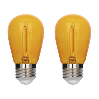 Ampoule à filament omnidirectionnel vert S14 de 2 watts (équivalent à 40 watts) à culot moyen (E26), paquet de 2