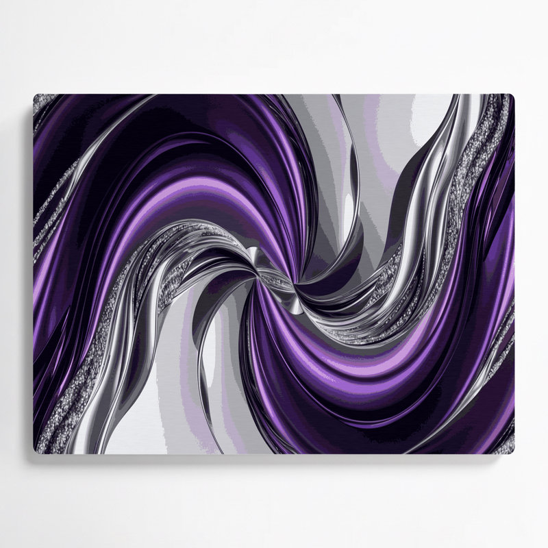 Gradient Abstract 70 Purple Metal Wall Art, 11" H x 14" W