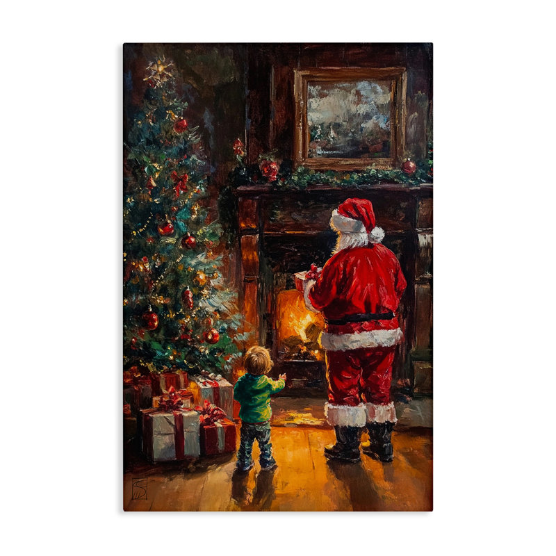 «Santa & Child» par Fireplace Canvas, conception par Sara Culpepper, H 24 po x l 16 po