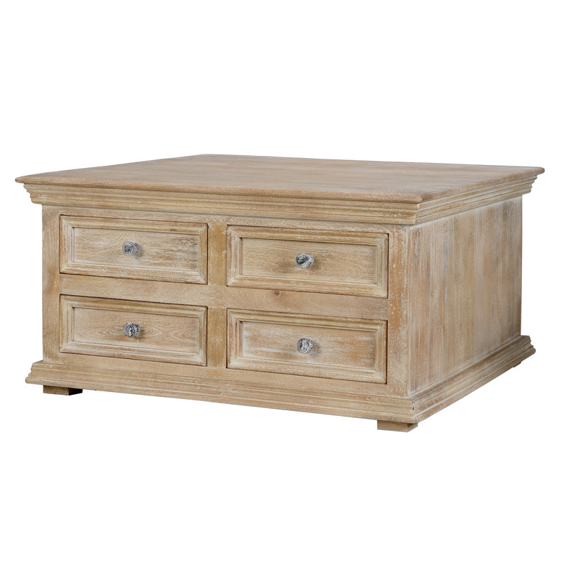 Abbotsford Solid Wood Four Leg Coffee Table with Storage