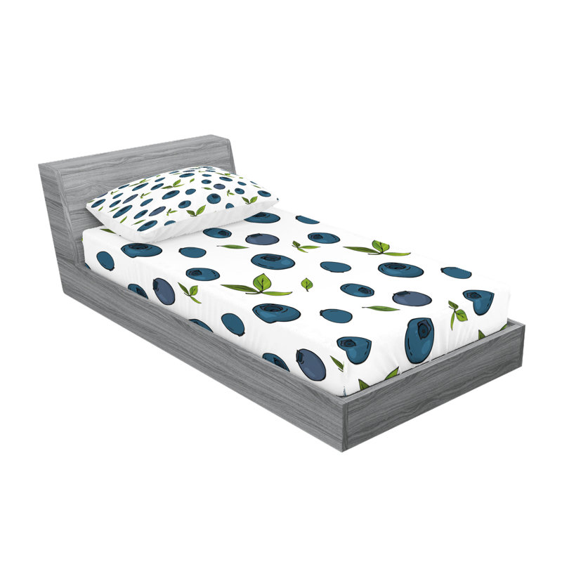 Drap-housse et coussin décoratif Ambesonne, Ensemble de draps pour lit simple + 3 pièces supp