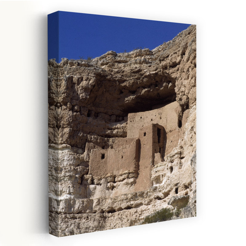 Low Angle View Of Ruins On A Cliff Montezuma Castle Verde Valley Yavapai County Arizona USA by Gerald L. French - Wrapped Canvas Print