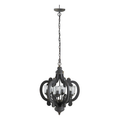 6-Light Farmhouse Chandelier with Adjustable Chain - Rustic Pendant Light