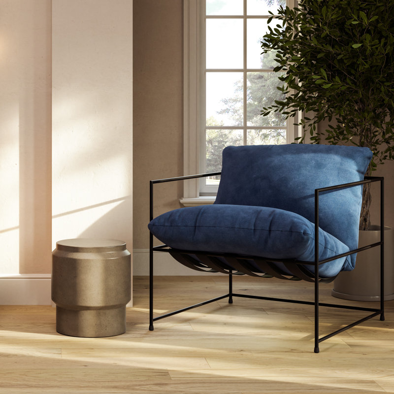 Danita Armchair, Washed Blue Performance Canvas