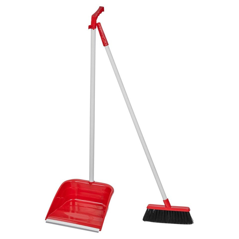Broom And Dustpan Set, Red