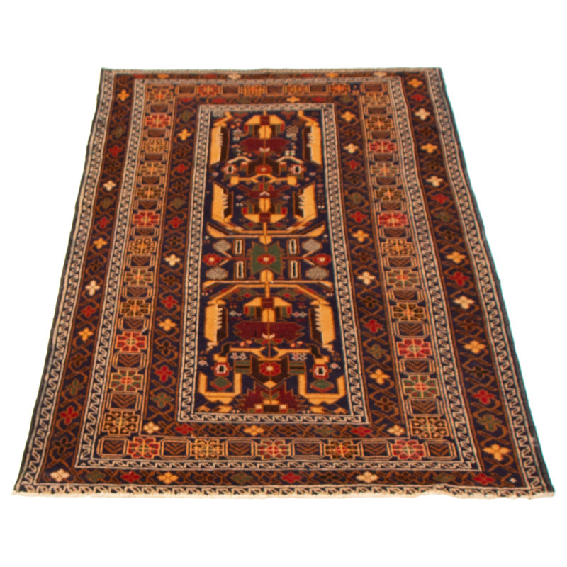 Tapis bleu foncé 3 pi 8 po x 6 pi 4 po Monsour