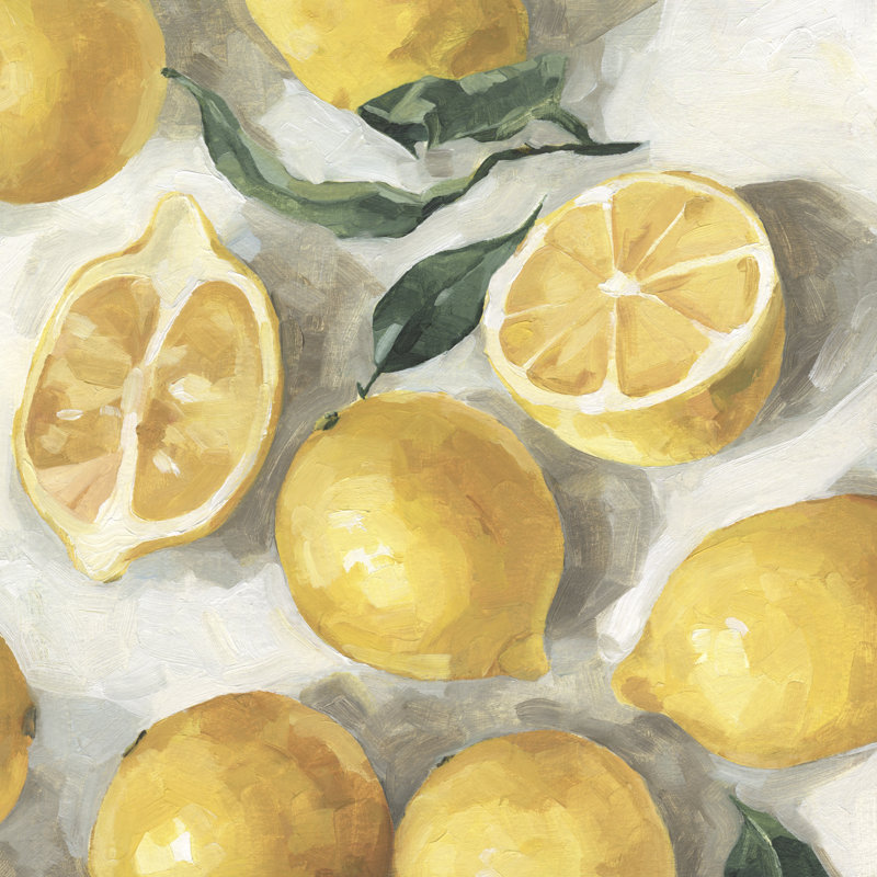 Fresh Lemons II by Emma Caroline - Wrapped Canvas Painting, 76cm H x 76cm W