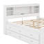 Lit plateforme double avec tête de lit, USB, lit gigogne et 3 tiroirs-458475468