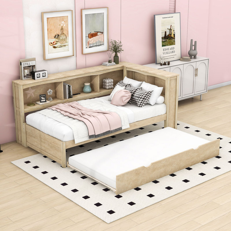 Herlef Twin Daybed with Trundle, Wood