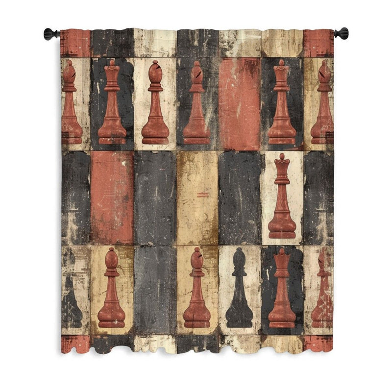 Paire de rideaux Chess P pièces, L 50 po x L 84 po