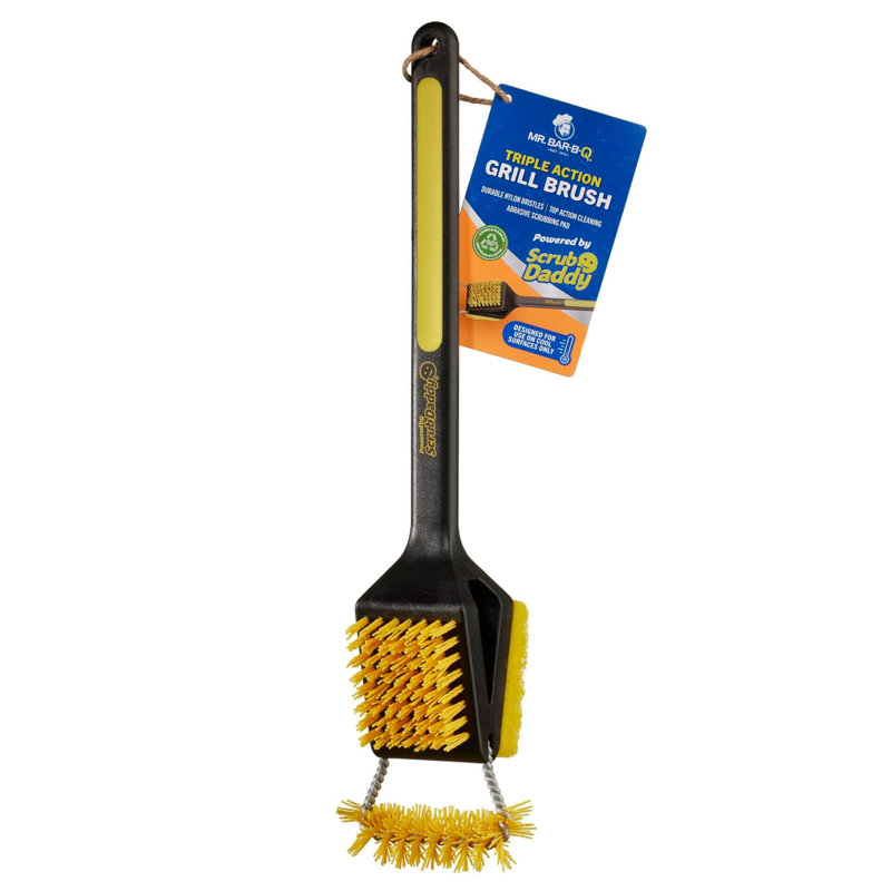 Brosse à gril triple action Mr. Bar-B-Q alimentée par Scrub Daddy