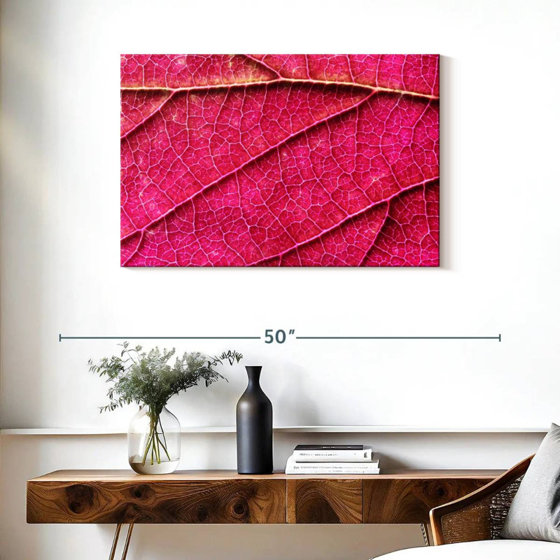 Veine de feuille rose, H 24 po x l 36 po