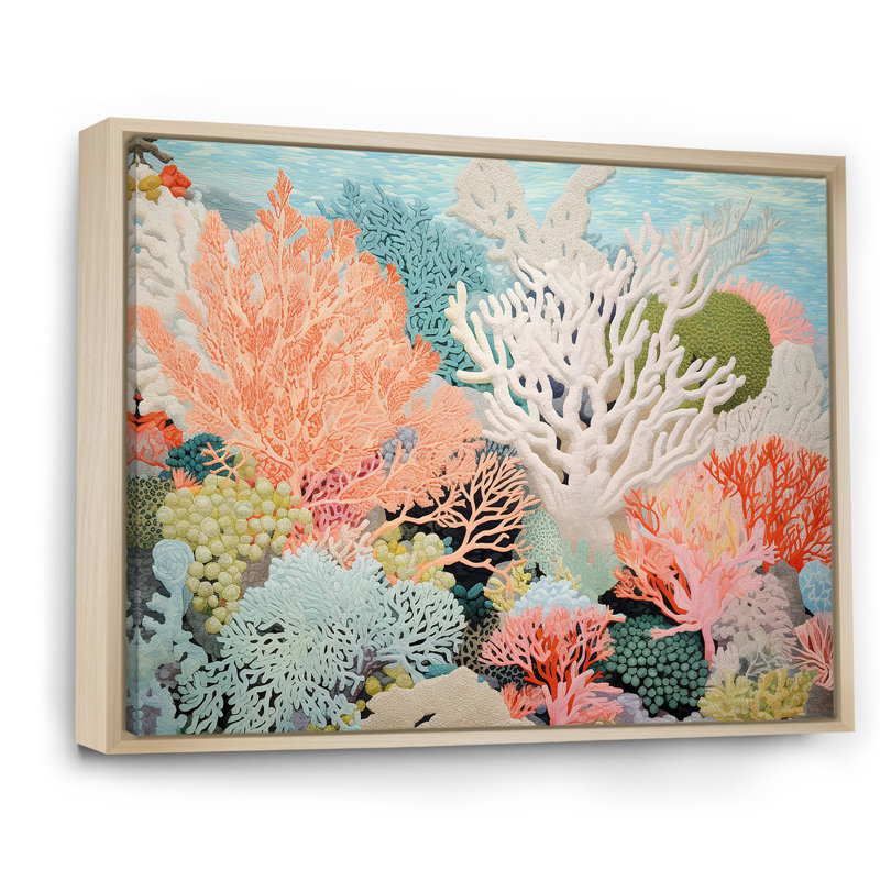 «Colorful Coral and Anemones Scenery I - Coastal Coral Under Water», reproduction d'art sur toile encadrée