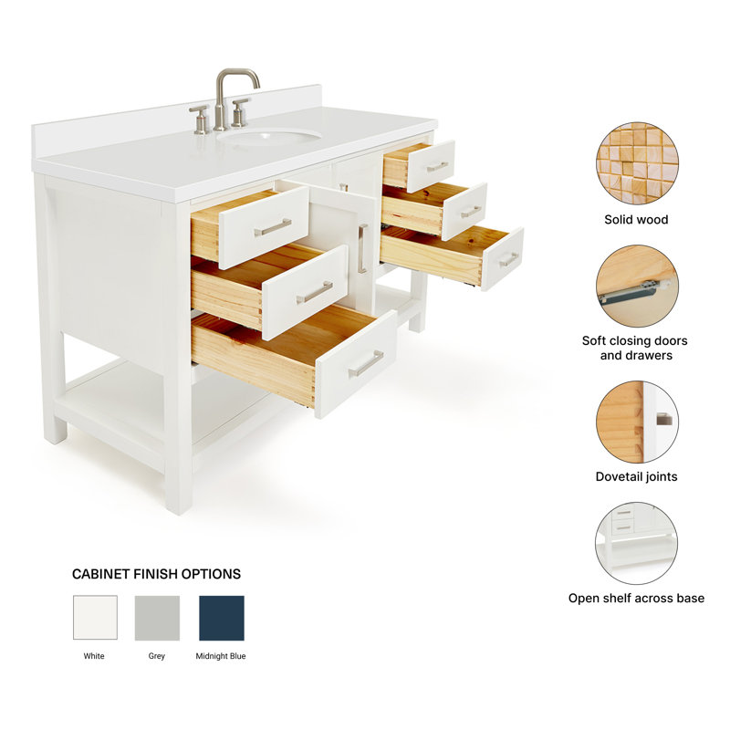 Magnolia Bath Vanity Rectangular Basin S061SWQ, Oval, White