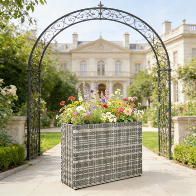 Boîte à fleurs surélevée pour patio, lit de jardin surélevé avec conception facile d'accès pour une commodité de jardinage améliorée et un attrait esthétique