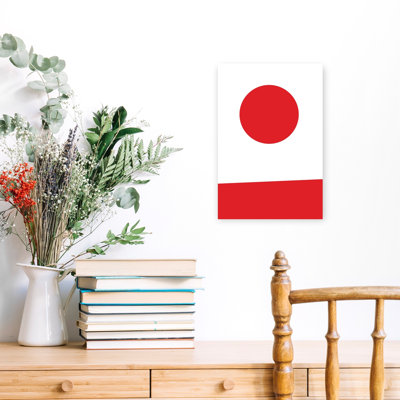 Cercle rouge, art zen abstrait géométrique